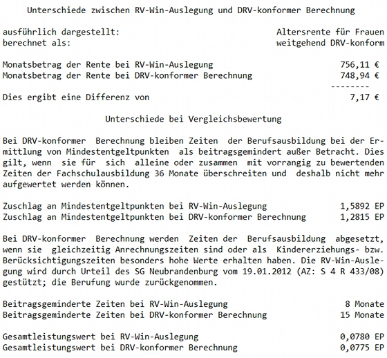 Unterschiede zur DRV